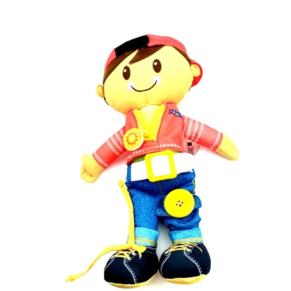 Playskool Doll Toys Plush Dressy Kid Button Zipper Tie Belt Boy Activity Hasbro - Picture 7 of 7